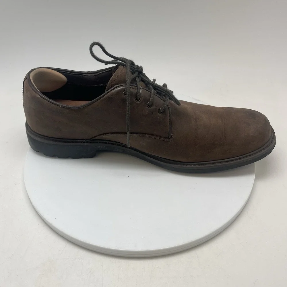 Timberland‎ Shoes Mens 10.5 Leather Oxford Stormbucks Brown Workwear Lace 5550R
